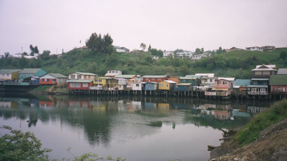 housing estate. Housing estate on Chiloe